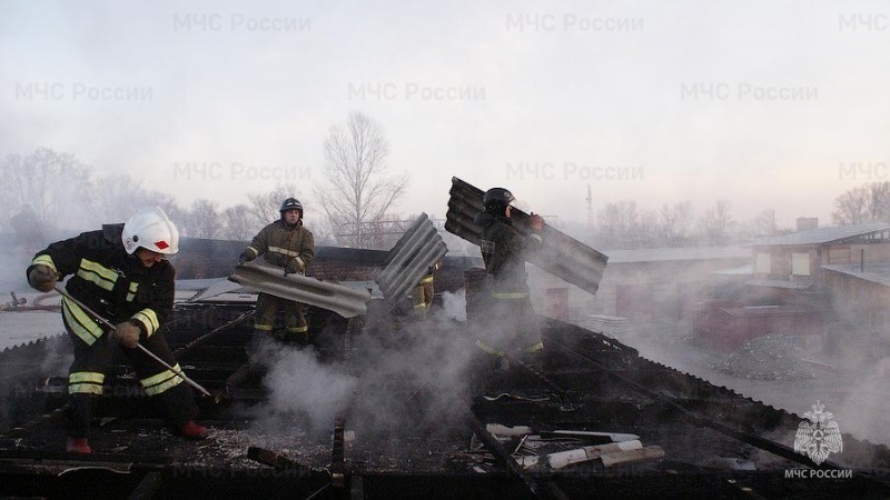 Пожар в муниципальном образовании г. Сорск